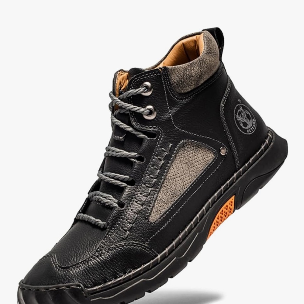 Flyland Men Black and Gray Sneakers Boots  with Rugged Outsole and Padded Collar